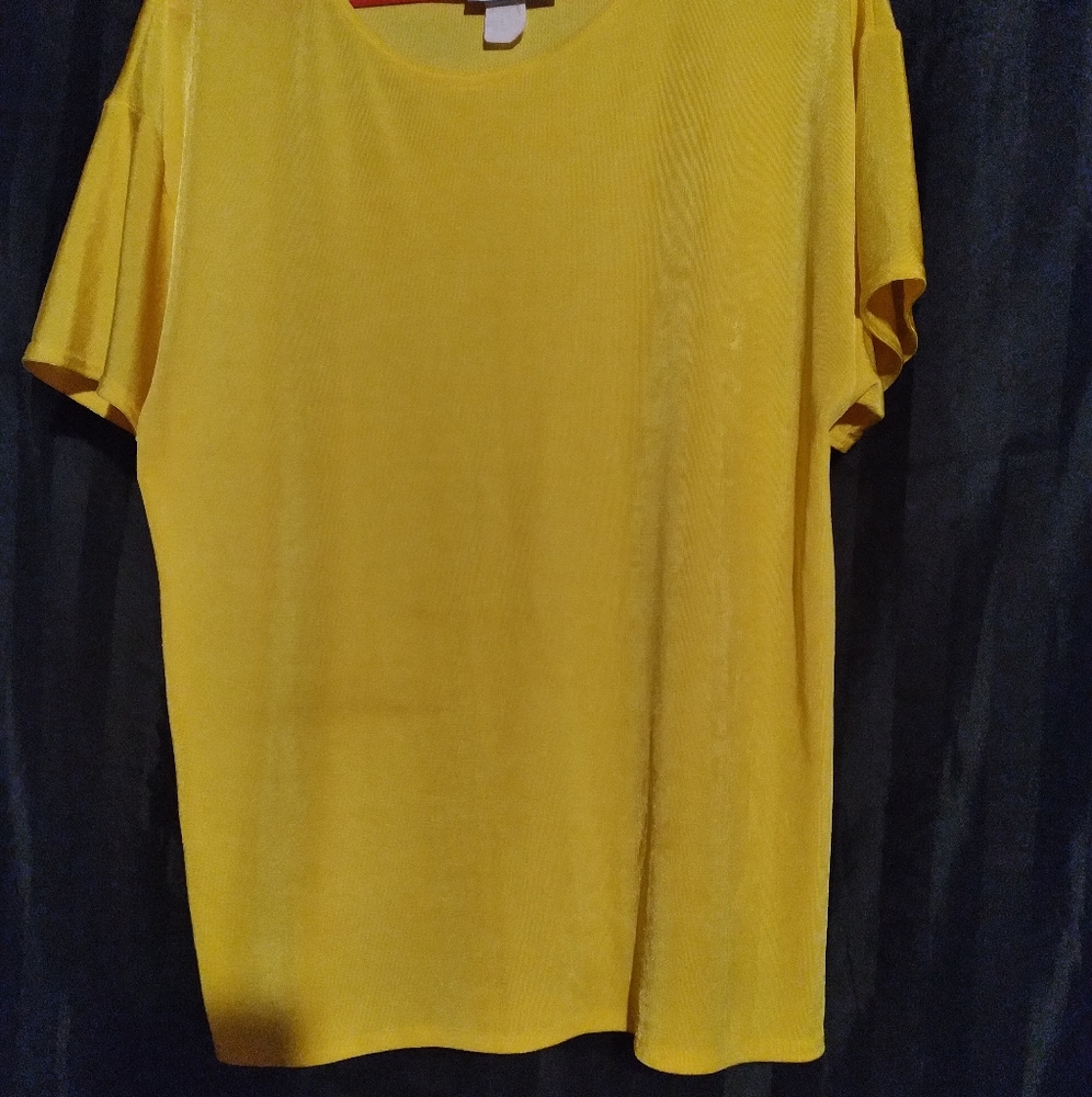 Yellow short sleeve ladies blouse